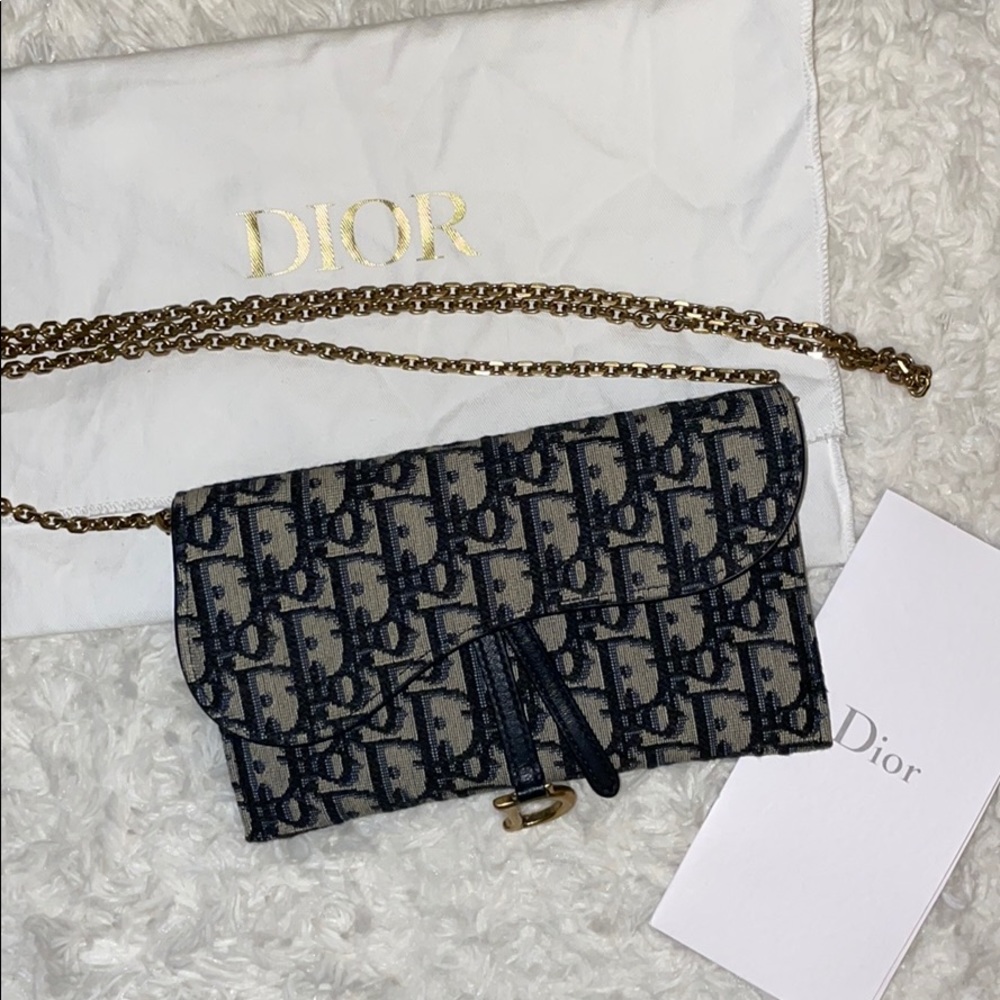 Christian Dior Oblique Saddle chain bag